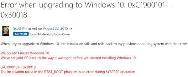  Windows10系统升级失败提示0xc1900101-0x30018错误的解决方法