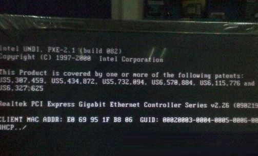ghost win7旗舰版系统开机黑屏提示 CLIENT MAC ADDR:网卡地址 GUI的解决方法