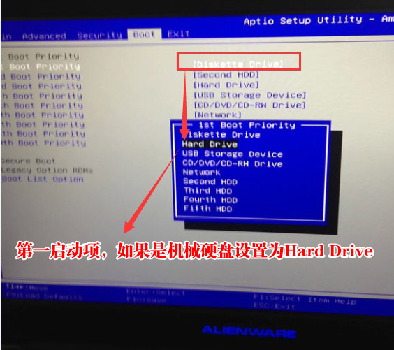 ALW17ED外星人笔记本Windows10系统改Windows7系统的图文教程